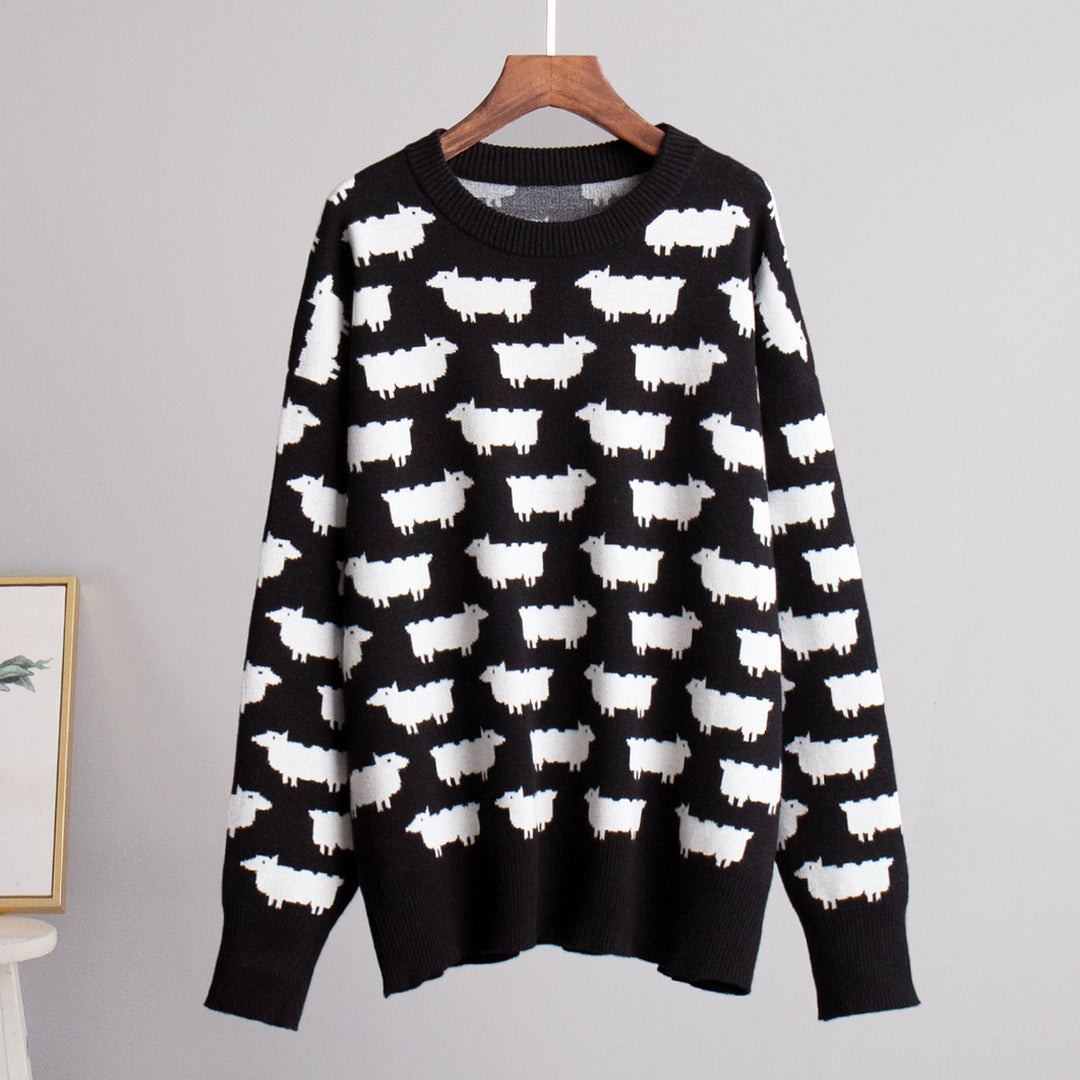 Ladies Knit Sweater with Sheep Patterns Lune London