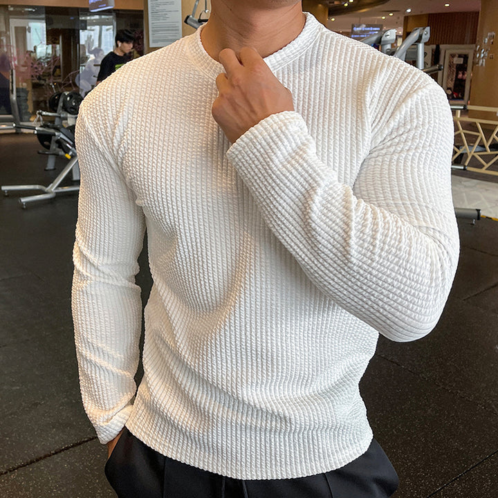 Men's long sleeve T-shirt in structured fabric Amarae