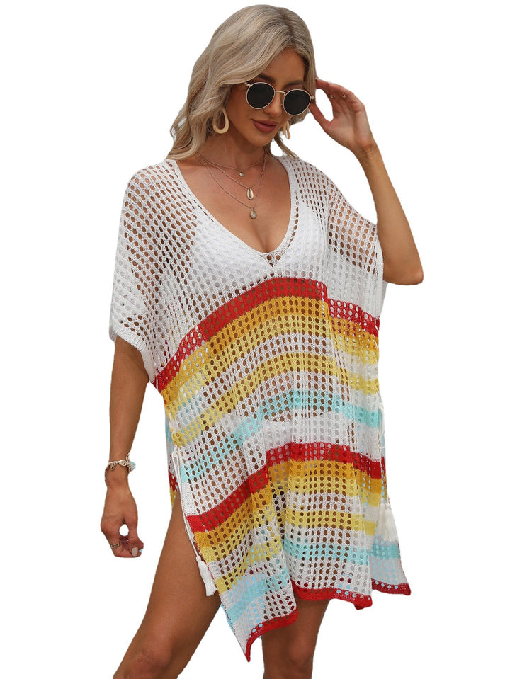 Lightweight open knit beach tunic Elegant Lune London
