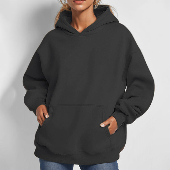 Women's Loose Hoodie Made Of Soft Fleece with Kangaroo Pocket Lune London
