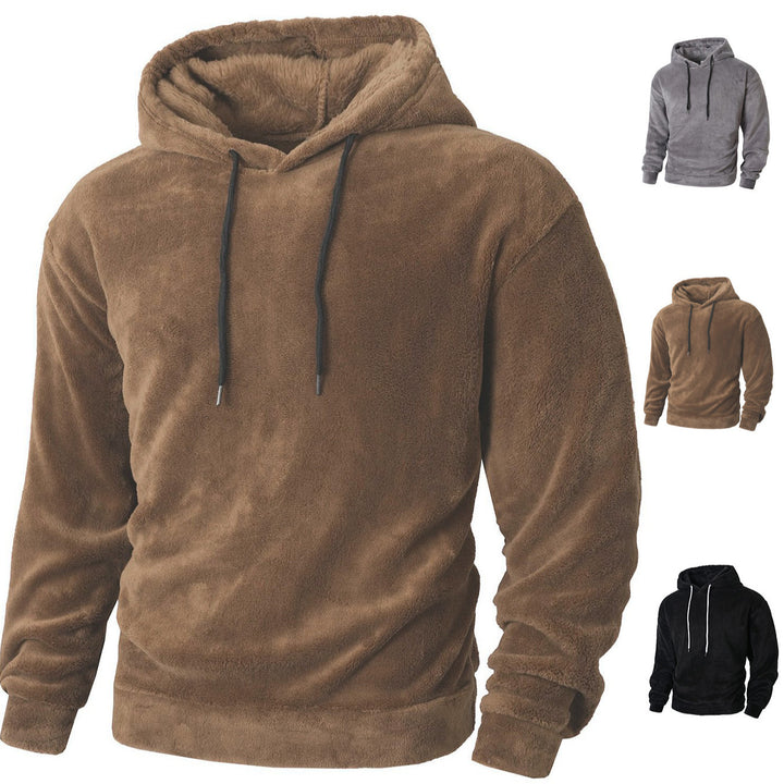 Men's Cozy Fleece Hooded Sweatshirt with Drawstring Lune London