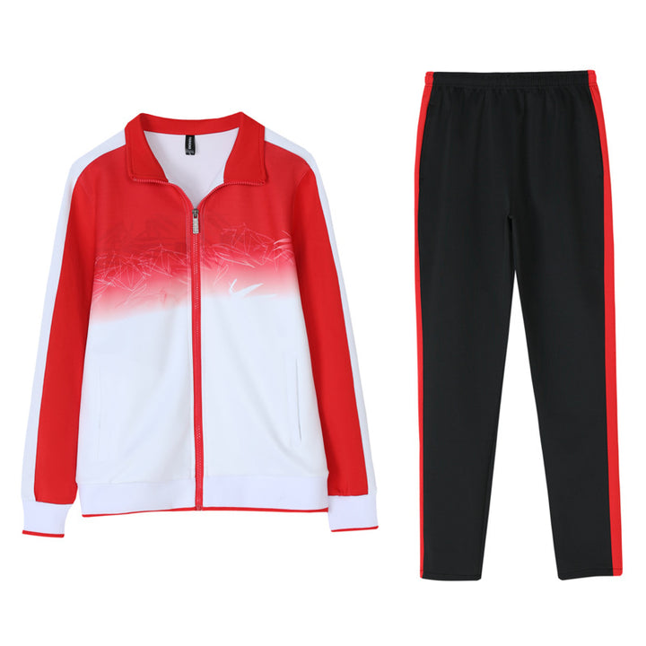 Unisex Breathable Training Set with Gradient Jacket and Contrast Stripes Amarae