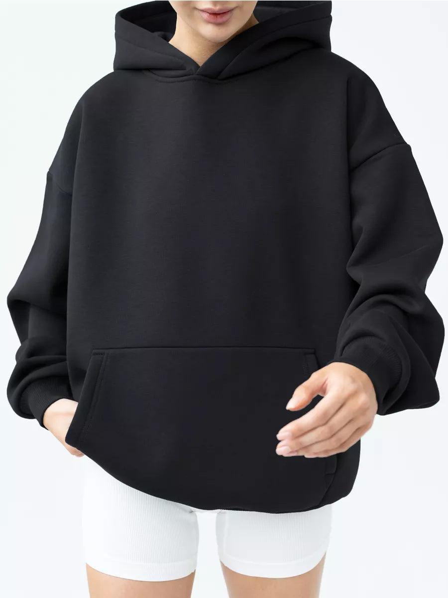 Ladies oversized hoodie with a practical kangaroo pocket design Lune London