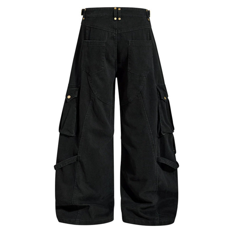Women wide cargo culotte pants with adjustable straps, large flap pockets, and balloon silhouette Amarae