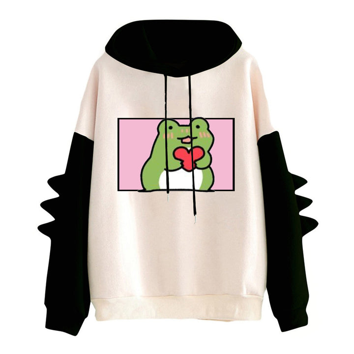 Ladies Hoodie with friendly frog design Chic & Stil