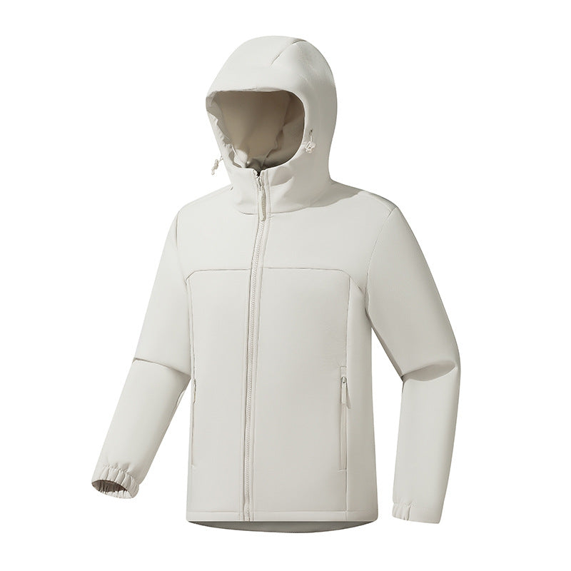 Men's Lightweight Softshell Jacket with Hood, wind and water-resistant surface and zippered pockets Amarae