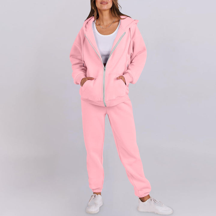 Casual women's sports set with hood and zipper Lune London