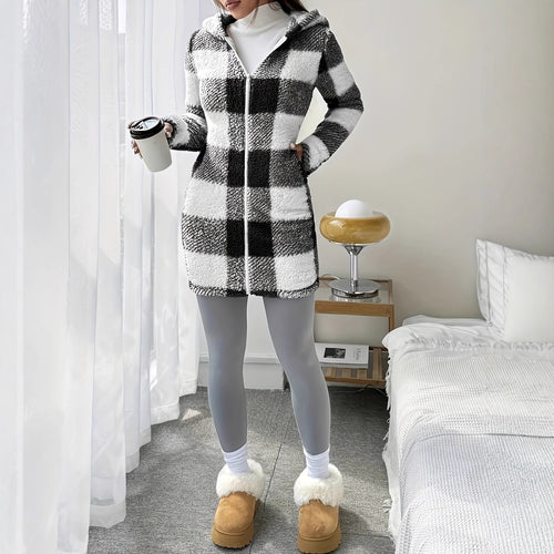 Ladies leopard print plush jacket Amarae