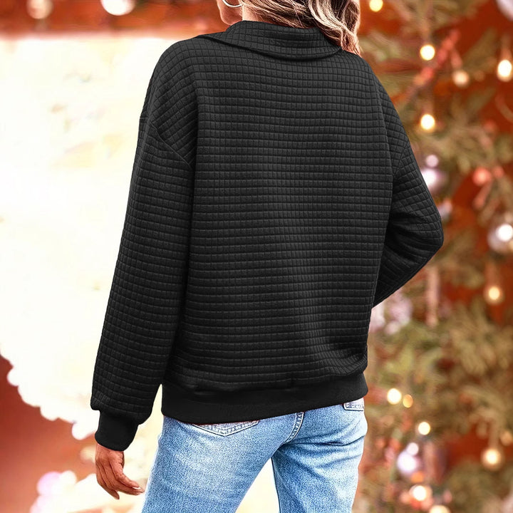 Women's quilted sweater with collar Lune London
