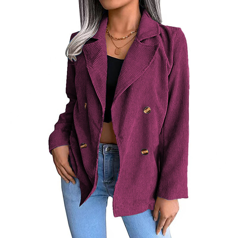 Corduroy jacket for women with double-breasted fastening and modern cut Lune London