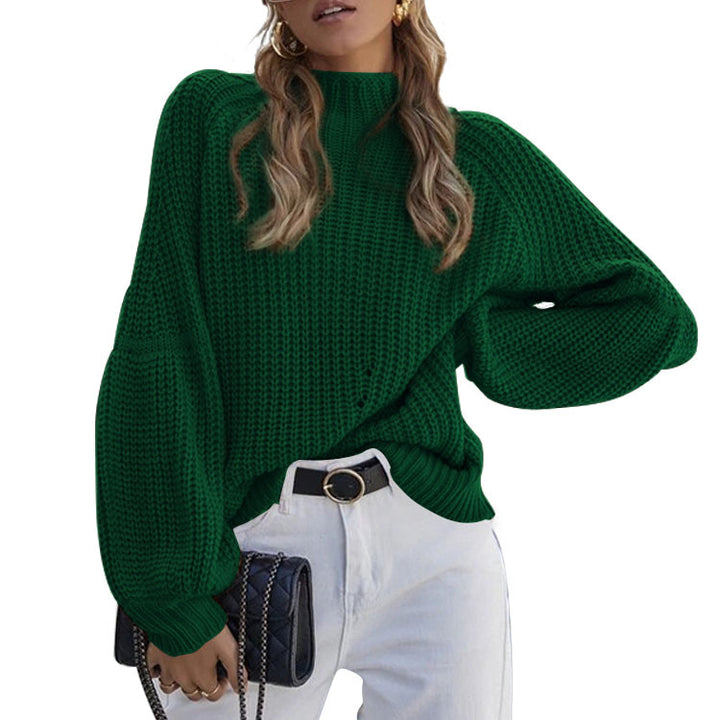 Knitted sweater for women with a loose fit and modern puff sleeves Lune London