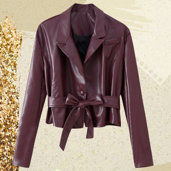 Ladies Elegant Faux Leather Jacket Lune London