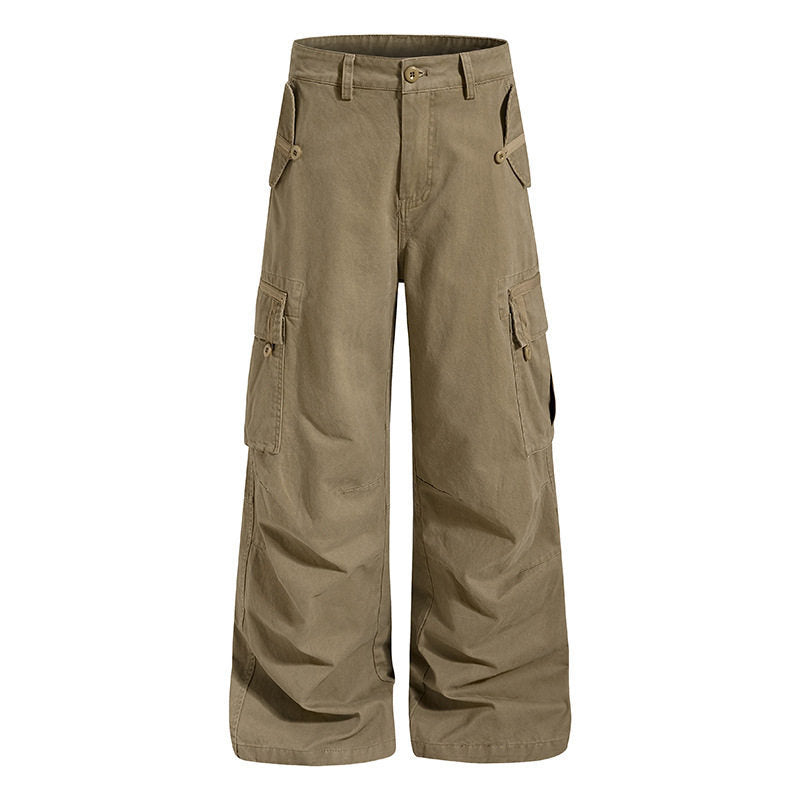 Women Wide Cargo Culotte Pants with High Waist and Multi-Pockets Amarae