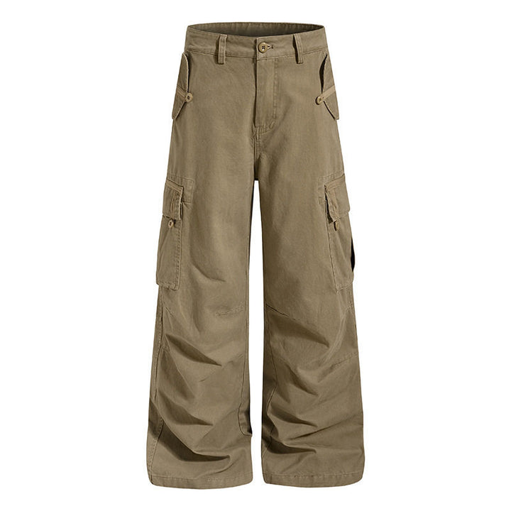 Women Wide Cargo Culotte Pants with High Waist and Multi-Pockets Amarae