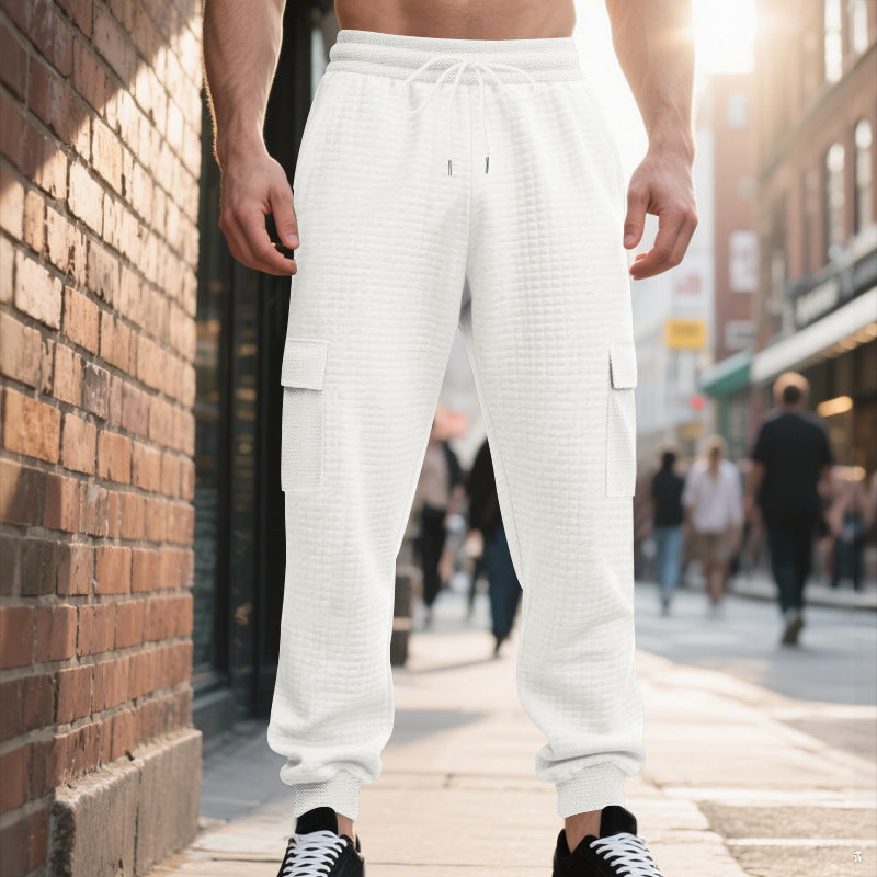 Men's cargo jogger pants with practical side pockets and elastic waistband Lune London