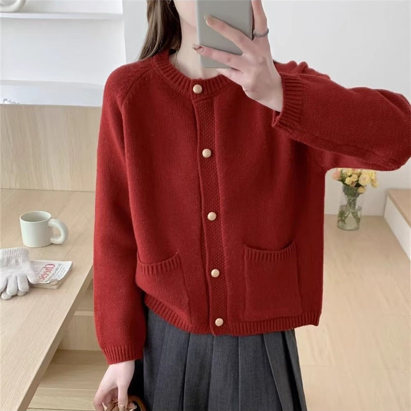 Cardigan à boutons avec poches pour femmes Chic & Stil