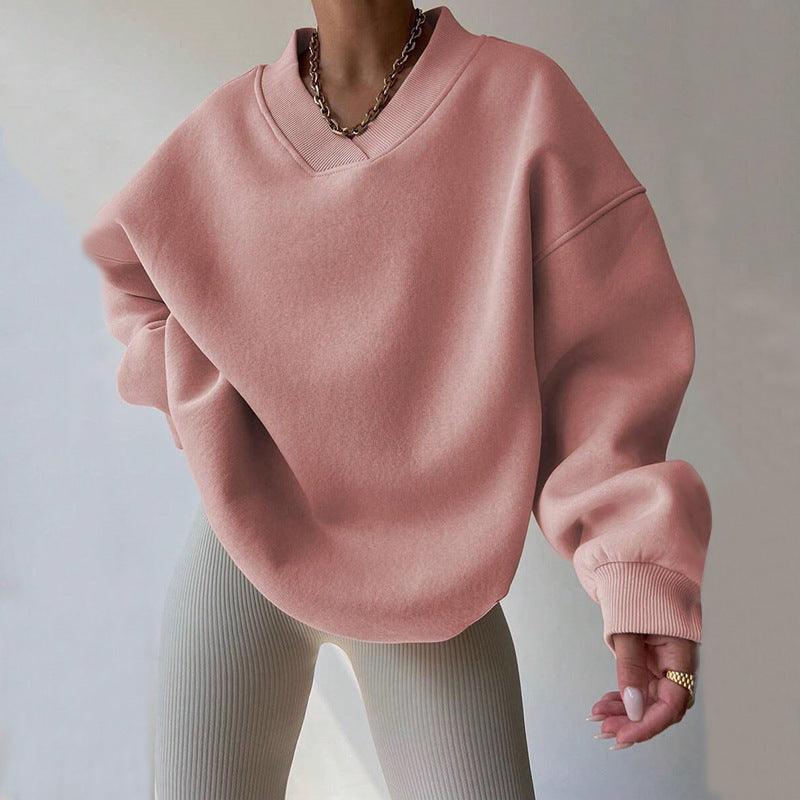 Oversized sweatshirt for women with deep V-neck and relaxed fit Lune London
