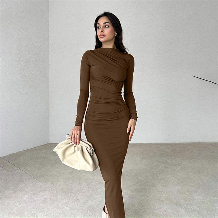 Ladies Elegant Wrap Dress with Long Sleeves and Fitted Cut Lune London