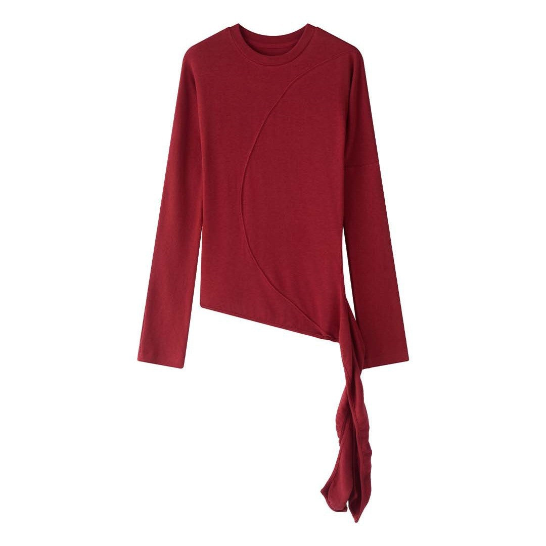 Women Asymmetrical Long Sleeve with Side Ties Amarae