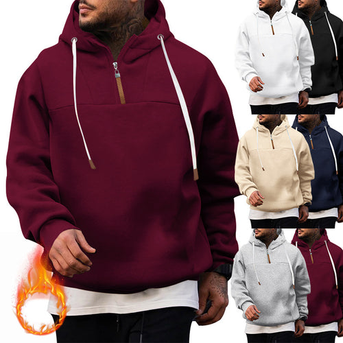 Fashionable men's hoodie with innovative zip closure and practical drawstrings Amarae