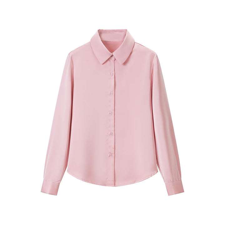 Women's fluid shirt with extended back hem, Kent collar and cuffs Amarae