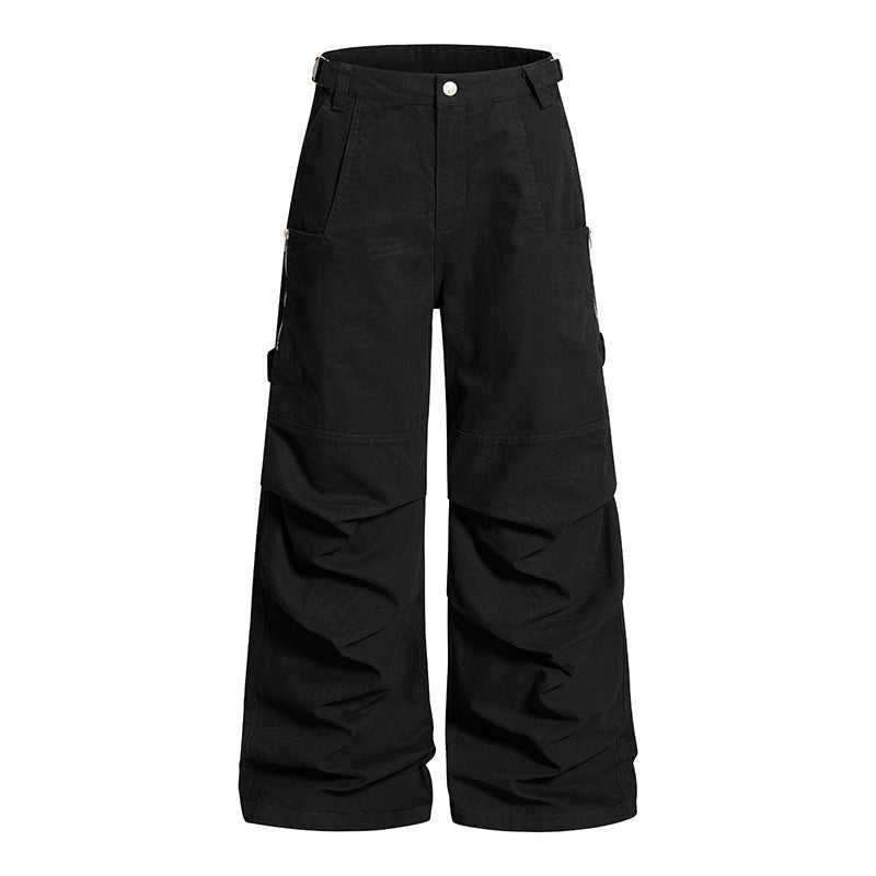 Women's Wide Cargo Pants with Reinforced Knee Areas and Multifunctional Pockets Amarae