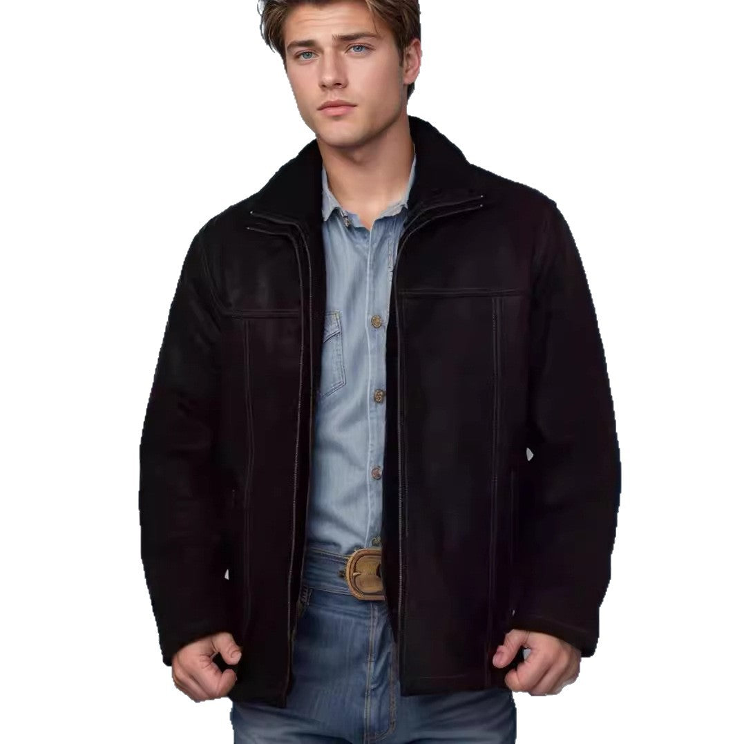 Versatile and sturdy suede jacket for men with functional pockets Lune London