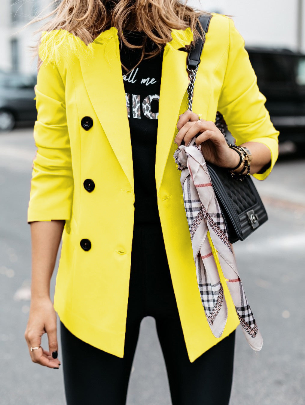 Trendy double-breasted blazer for women with a sleek silhouette and practical pockets Lune London