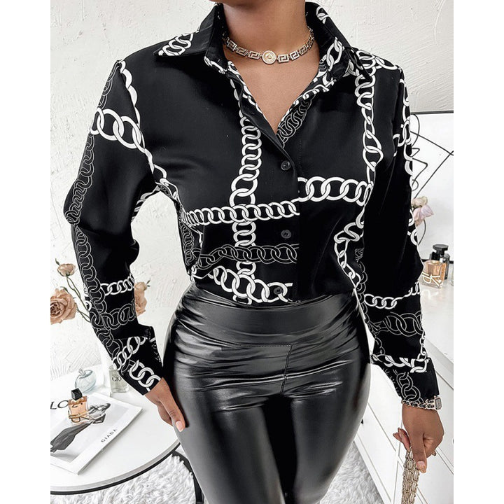Ladies' shirt in elegant animal print with contrasting patterns Amarae