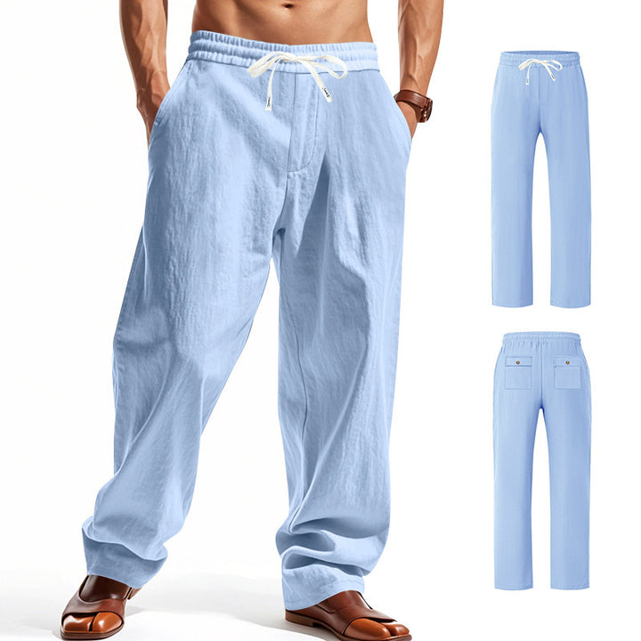 Light casual pants for men with elastic waist and practical pockets Lune London