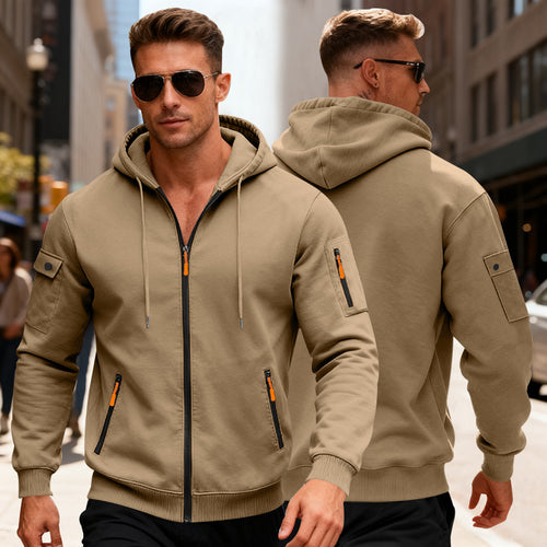 Men's sporty hooded jacket with zip pockets and modern cut Amarae