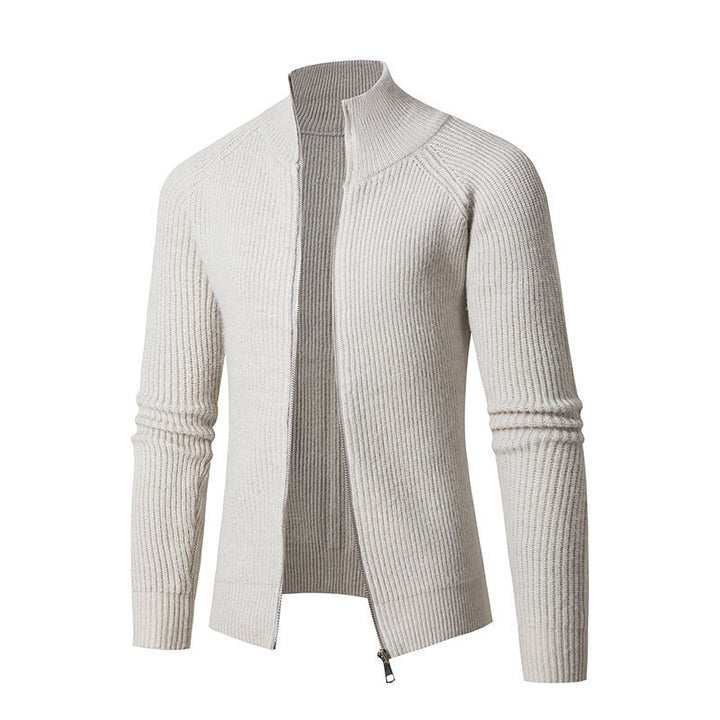 Men's knitted jacket with full zip and high collar Lune London