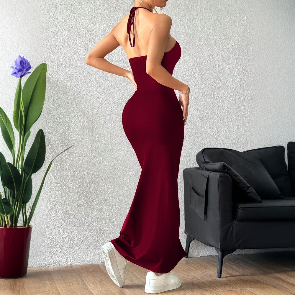 Robe maxi femme avec découpe élégante et fente excitante Chic & Stil