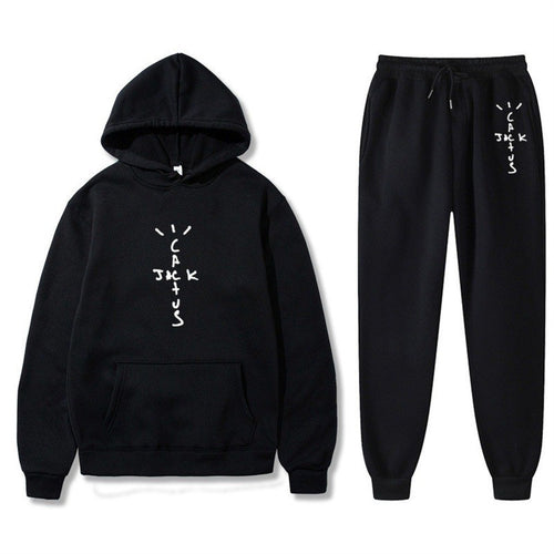 Ladies Hoodie and Jogging Pants Set with Creative Lettering Chic & Stil