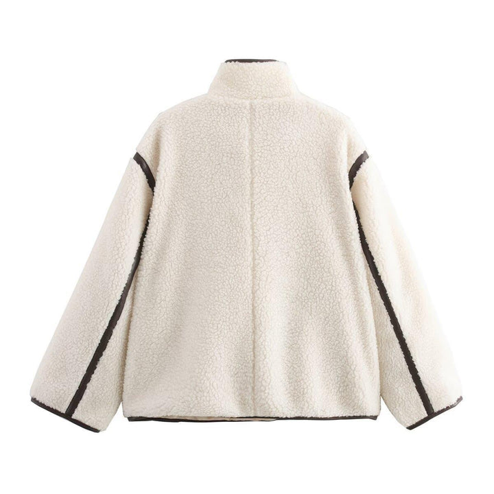 Fleece transition jacket for ladies with high collar and practical pockets Lune London