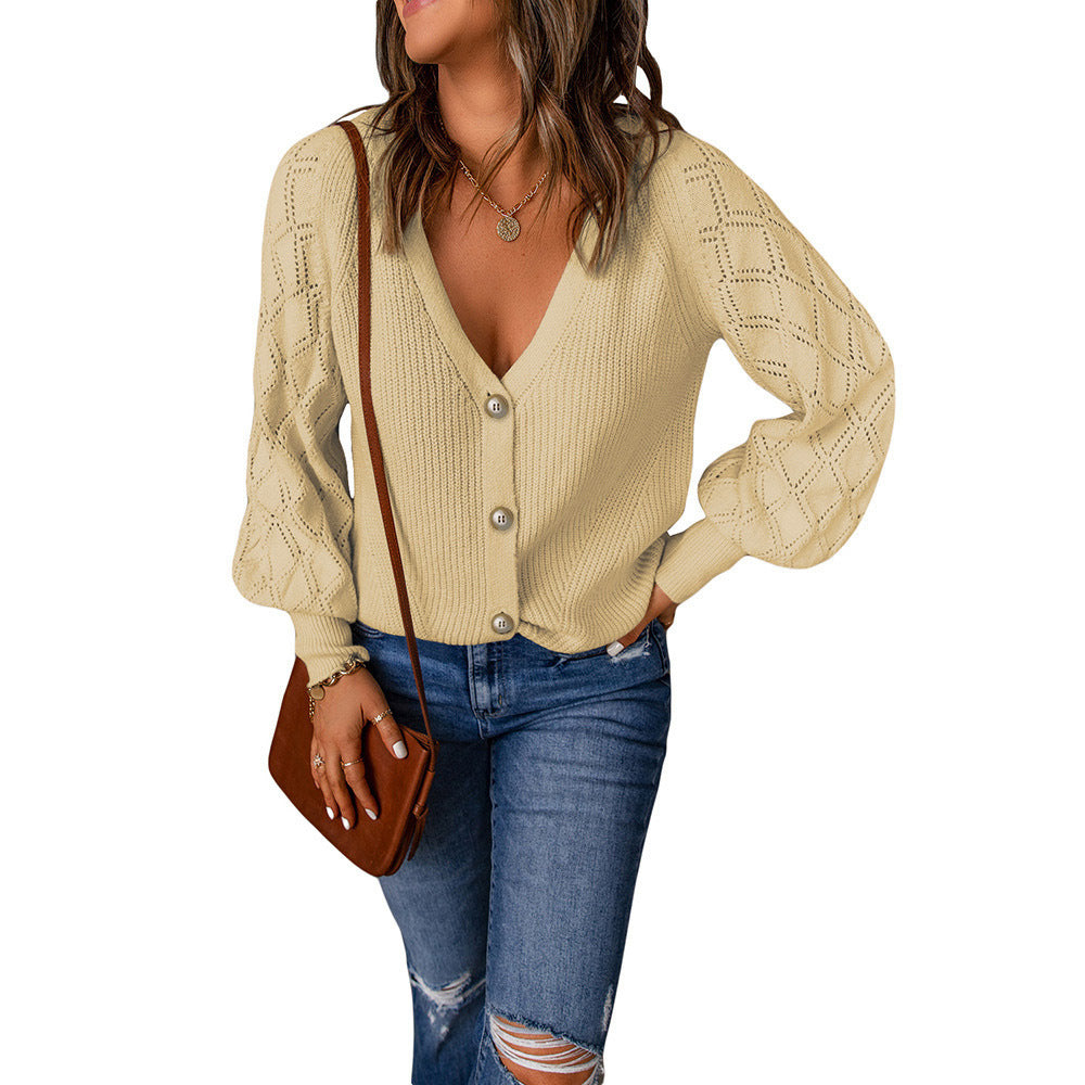 Lady cardigan with romantic rib pattern and elegant button details Lune London