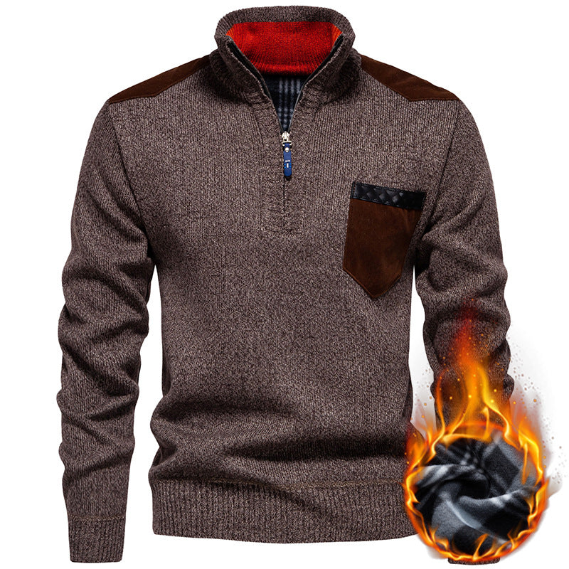 High-quality pullover for men with a high collar and zipper Lune London