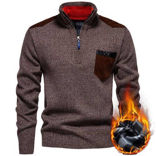 High-quality pullover for men with a high collar and zipper Amarae
