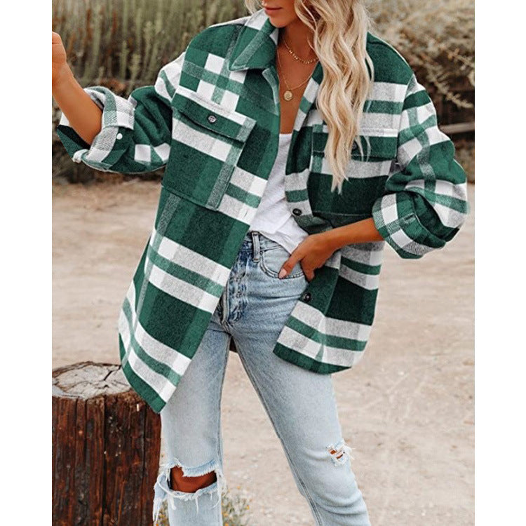 Oversized plaid jacket for women Lune London