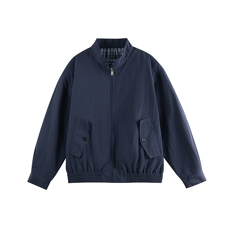 Men's lightweight nylon blouson in boxy cut with stand-up collar and patch flap pockets Amarae