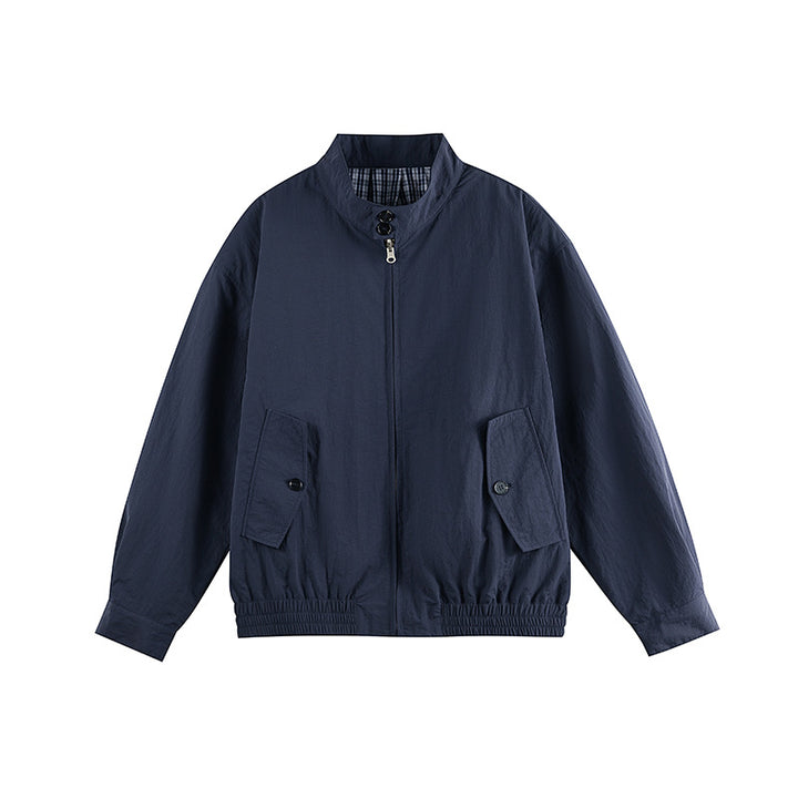 Men's lightweight nylon blouson in boxy cut with stand-up collar and patch flap pockets Amarae