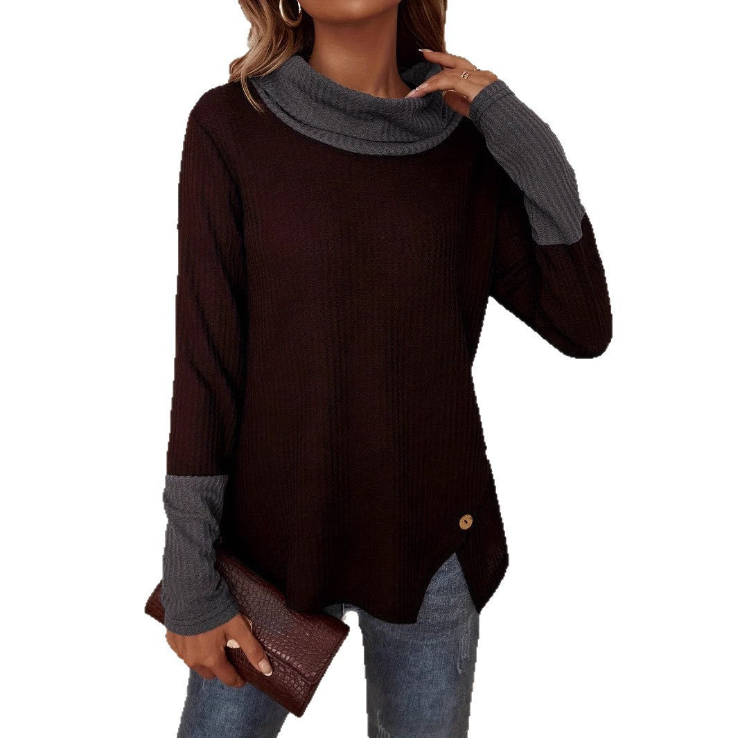 Woman Trendy top with asymmetrical hem and chic collar Lune London