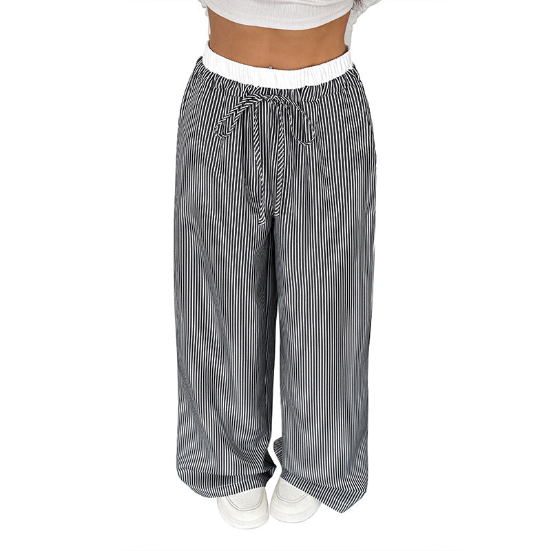 Tailored trousers for women with wide legs and elastic waistband Lune London