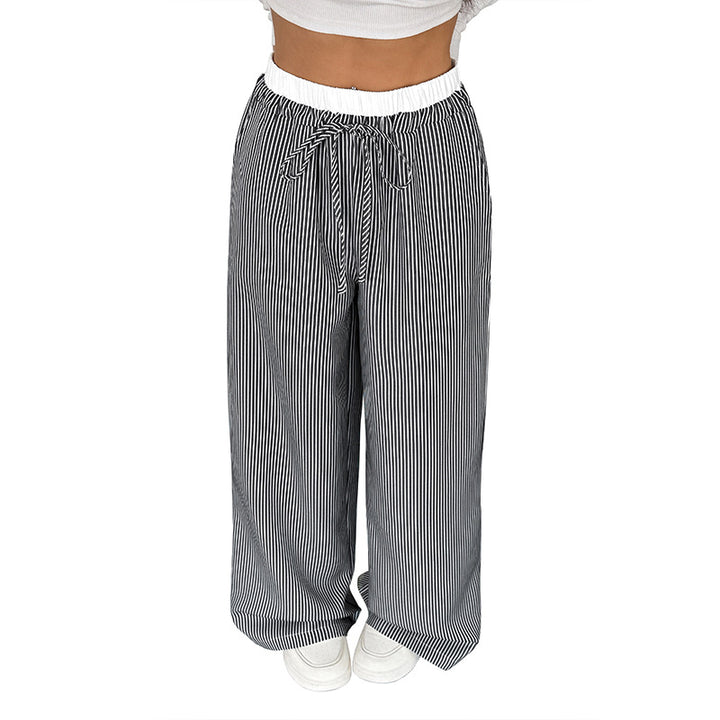 Tailored trousers for women with wide legs and elastic waistband Lune London