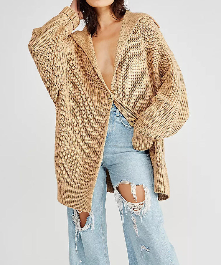 Dame Gros sweater with open front and casual chic look