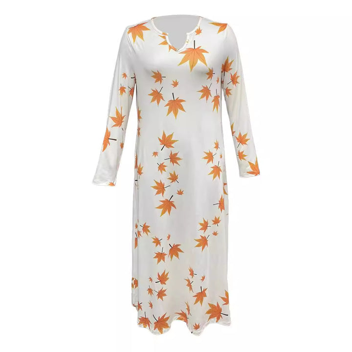 Maxi dress for women with V-neck and floral print Lune London