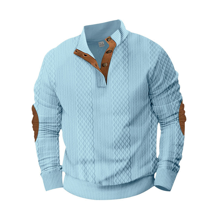 Trendy knitted sweater for men with a modern button design and a textured fabric Lune London