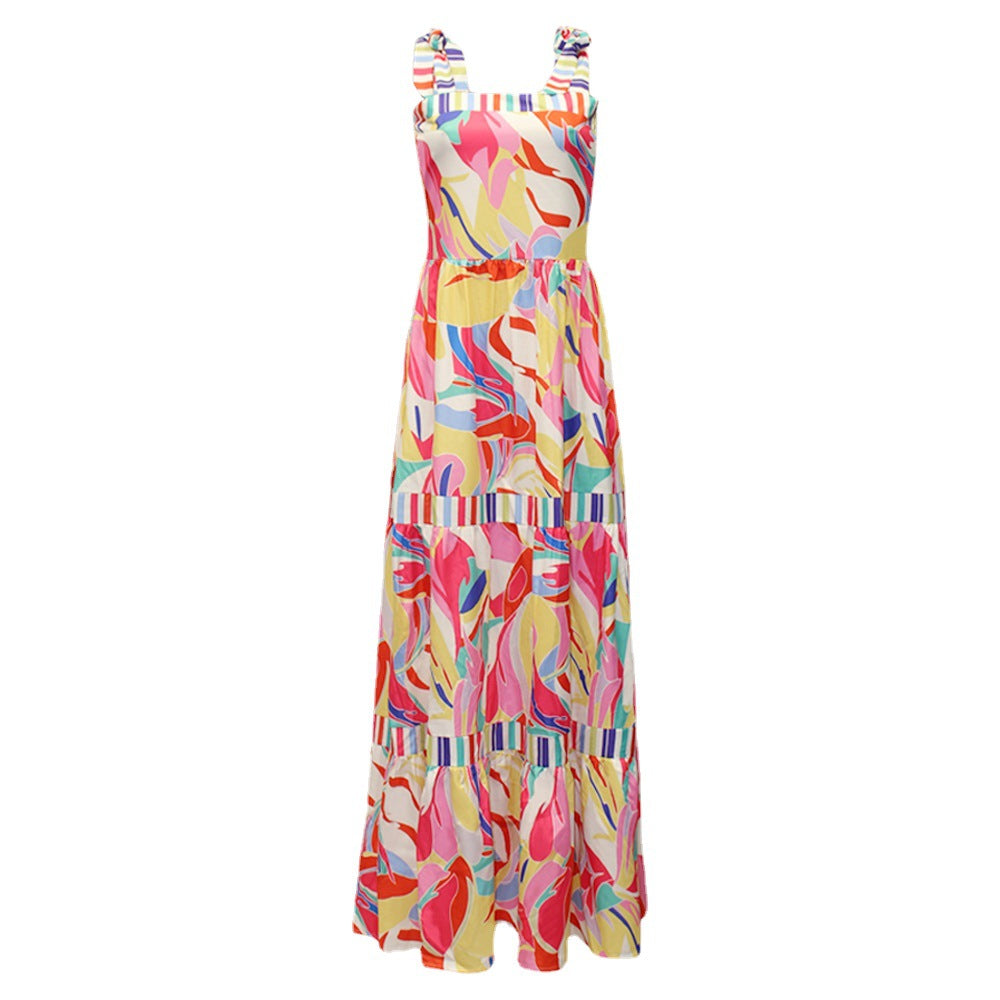 Bohemian maxi dress for women with stacked ruffle details Lune London