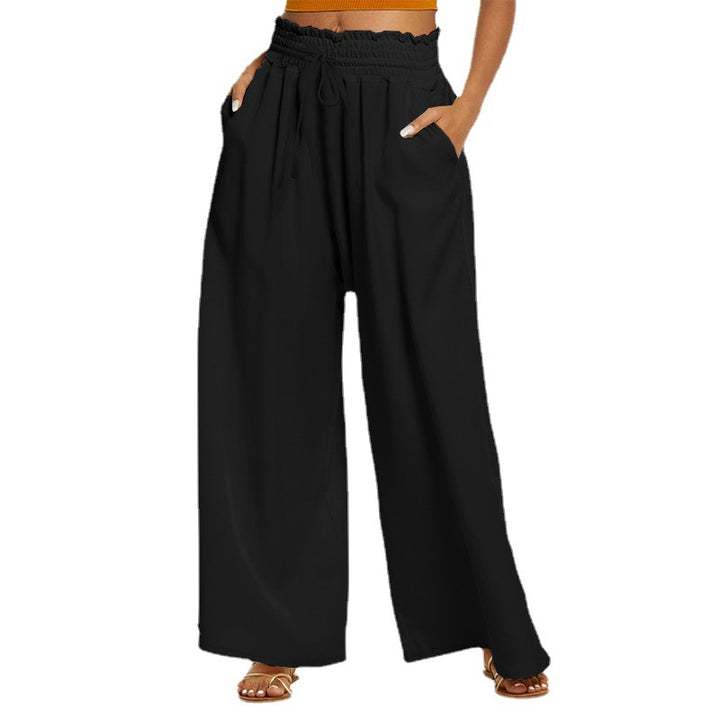 Loose leisure pants for women with elastic waist and practical pockets Lune London