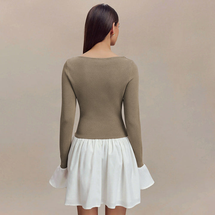 Fashionable women's dress with contrasting skirt Lune London